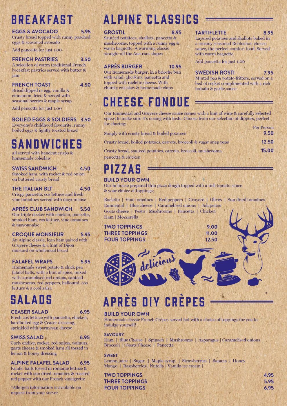 Apres Lounge launch their all day Alpine Kitchen menu COOL AS LEICESTER